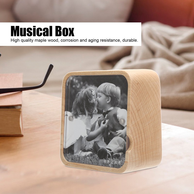 Music Box Gravity Sensor Wooden Photo Frame Musical Box for
