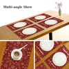 Christmas Snowflakes Placemats on Dark Red Placemats for Dining Tables,