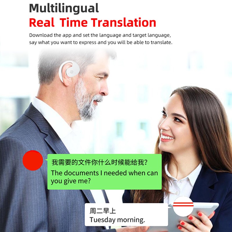 Language Translator Earhooks Bluetooth 5.3 Support 144 Languages Online Translation