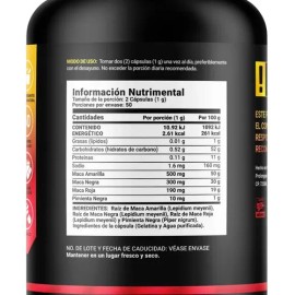 Complejo Maca Amarilla Negra Y Roja De 100 Cápsulas. B Life Sabor Sin sabor