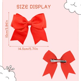 2 Stück Haarspangen mit Schleifen, französische Haarschleifen für Mädchen, große Satin-Haarschleifen-Clips, seidige Haarschleifen für Mädchen, weiche Schleifen, Haarnadel, rote Haarschleife