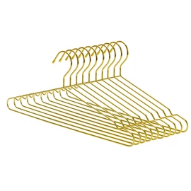 Nature Smile 45CM Heavy Duty Metal Hangers, Space Saving Suit Hangers, Metal Clothes Hangers, Coat Hanger, Standard Suit Hangers Ideal for Everyday Use, 10 Pack, Gold