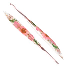 Reessy 3.5mm Crochet Hooks, Aluminium Crochet Hook with Transparent Dried Flowers Handle, Ergonomic Crochet Hooks for Arthritis Hand Comfortable Crocheting-One Piece