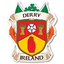 Derry County Ireland Irish Car Bumper Sticker/Decal