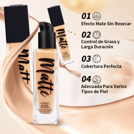 Bases De Maquillaje Mate Ultramo Larga Duración Oil Control