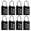DELSWIN Combination Lock 3-Digit Small Padlock - 8Pcs Resettable Combo