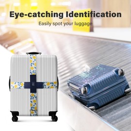 Luggage Straps for Suitcases,Adjustable Luggage Elastic Belt, Travel Essentials for Airport,Station, Vibrant Designs, (Cute Pear)