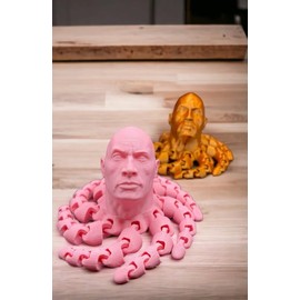 3D Printed Rocktopus, The Rock, Articulated Fidget, Octopus, Stress Relief Toy, Fidget Box, ADHD Toy, Anxiety Relief Aid (Glow in The Dark)