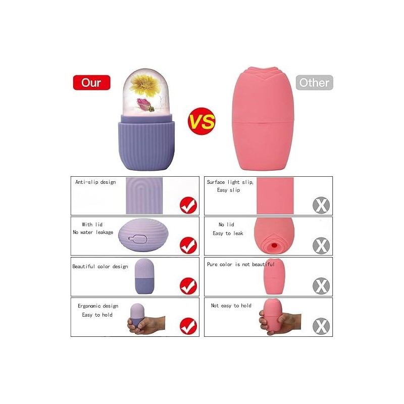 Silicone Ice Cube Roller Massager for Face-Skincare