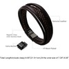murtoo Mens Leather Bracelet with Magnetic Clasp Cowhide Multi-Layer Braided