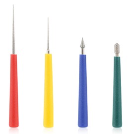 4pcs Diamond Tipped Bead Reamer, Bead Reamer Tool Set for Jewelry Making Beading Hole Enlarger Removes Burrs Bead Expander for Glass Plastic Metal Wood Beads DIY (Mixed Colors)