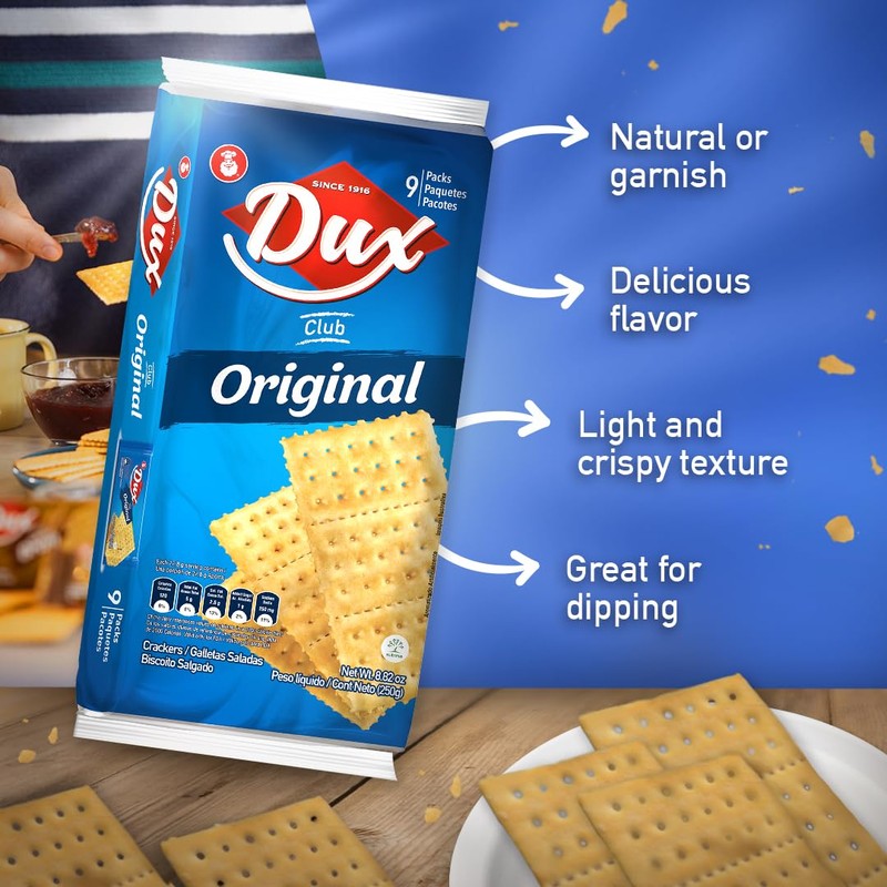 Dux, Original Crackers, Salty & Crunchy, Enjoy Anytime, 8.82 Ounce,
