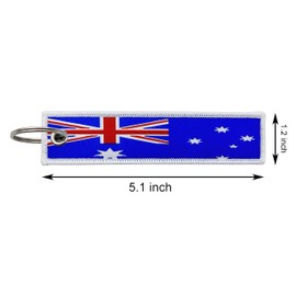 LLBFHH 3 Pcs Australia Australian Country Flag Keychain,Woven label Key Chains for Car Keys,Fabric Key Chains Men and Women,Used for Various Decorations.