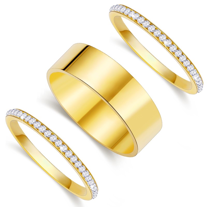 WEDDINEN 3-Pack Ouras Ring Stack Gold Stacking Rings for Ouras