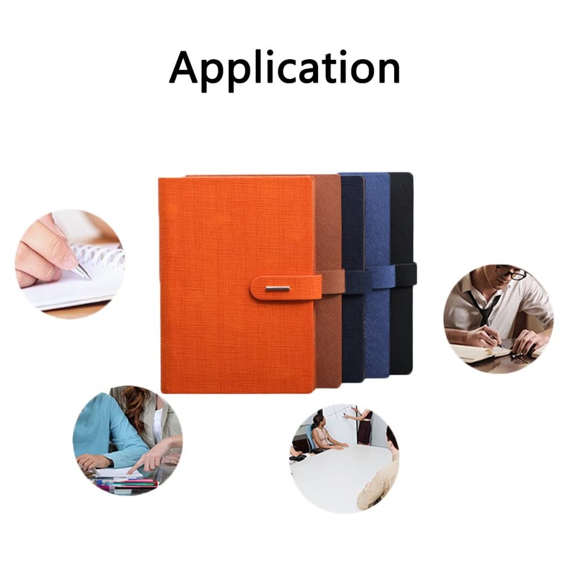 6 Hole Ring Binder Black PU Leather A5 Notebook Personal