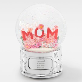 THINGS REMEMBERED Engraved Best Mom Ever Musical Snow Globe (Free Customization), Plays Flower Song Music, Heartfelt Gift and Keepsake for Mom