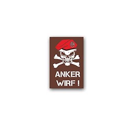 A2922 Sticker Pioneers Beret Skull Anchor Throw Battle Call 5 x 7 cm