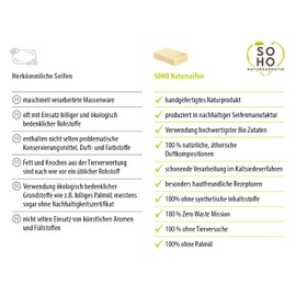 SOHO Naturkosmetik Charity Soap Lemongra Solid Shower Gel with Lemongrass Vegan Soap for Body and Hands (100 g)