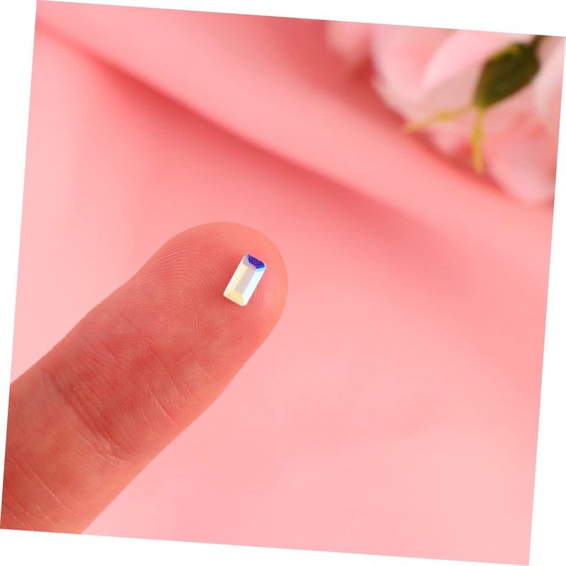 BIUDECO 1bag Rectangular Manicure Diamond Nail Art Rhinestones Decorations DIY