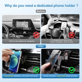 Coleya Auto Handyhalterung Kompatibel mit Toyota C-HR 2016-2023, CHR Zubehör Schwerkraft Handyhalter, C-HR Handy KFZ Halterungen Kompatibel mit Allen Smartphones