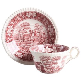Spode Tower Pink Tea Cup And Saucer