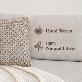 Boho Living Jada 2 Pc Decorative Throw Pillow Covers, Pillow Insert not Included, Premium Woven Design, Living Room Décor, (2) 20" x 20", Grey