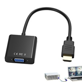 kwinfei Black Gold-Plated HDMI to VGA Gold-Plated Adapter (Male to Female),HD 1080p Converter for Computer, Laptop, PC, Raspberry Pi, Projector, Monitor, HDTV, Easy Plug-and-Play