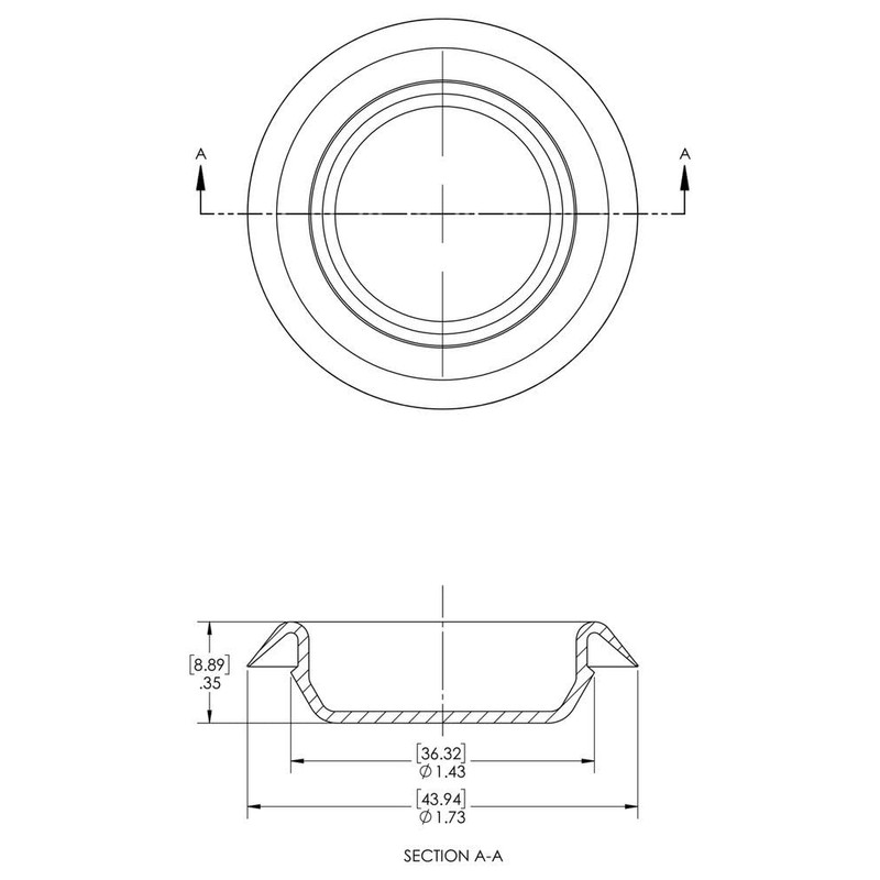 Caplugs BP-1-3/8 BP Series – Button Plug with Recessed Type