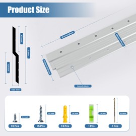 WINSMAR 32 Inch French Cleat Hangers (2 Pairs) - Aluminum Z Bar Clips, Heavy Duty Wall Mounting Brackets for Mirrors, Pictures, Whiteboards & More, Supports Up to 200 Lbs