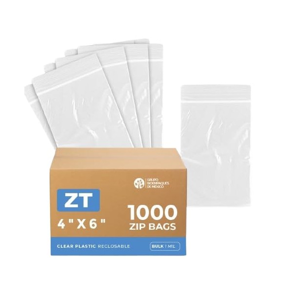 Bioempaques - Clear Resealable Zip Bags 4" x 6" -