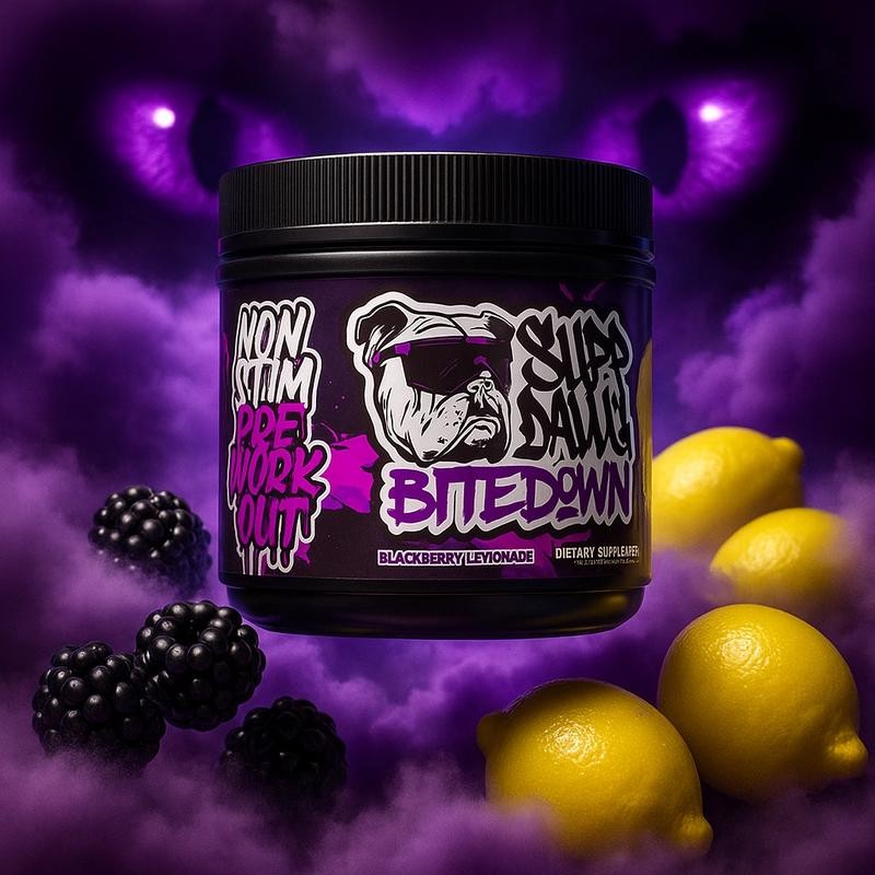 SuppDawg Bite Down – Non-Stim Pre-Workout (30 Servings):_Blue Raspberry