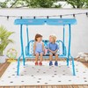 KOTEK Kids Patio Swing, 2-Seater Outdoor Hanging Bench with Adjustable