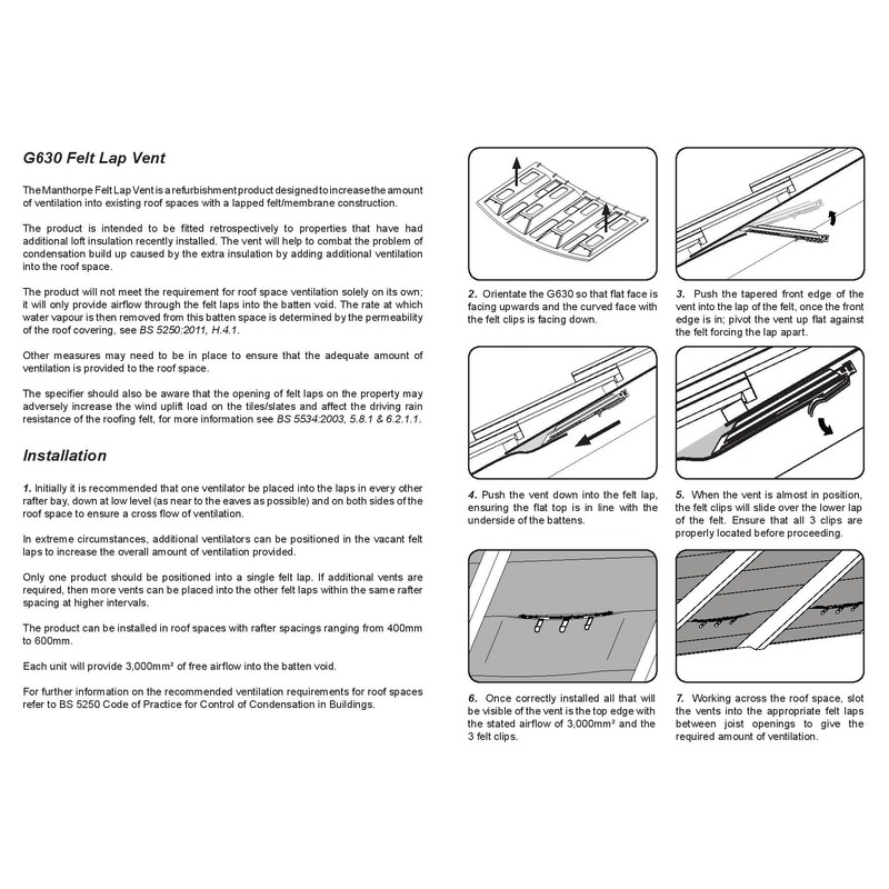 Pack 10 Roofing Felt Lap Vent Stops Loft roof Condensation