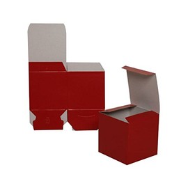 JAM Paper Square Glossy Gift Box - 4 x 4 x 4 - Red - Sold individually
