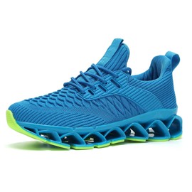 Wrezatro Zapatillas de correr para mujer, sin cordones, estilo casual, a la moda, cómodas, antideslizantes, para el trabajo, deportes, entrenador deportivo, Azul (Sky Blue), 6 US