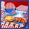 Funnymoom 96 Pcs 4th of July Tableware Set for 48