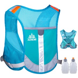 Tyuodna Ultralight Running Backpack, Hydration Backpack Running, Trail Running Backpack, Running Vest Men and Women, Hydration Pack Bicycle Backpack for Outdoor Sports, Running, Hiking (Blue + 2 Water