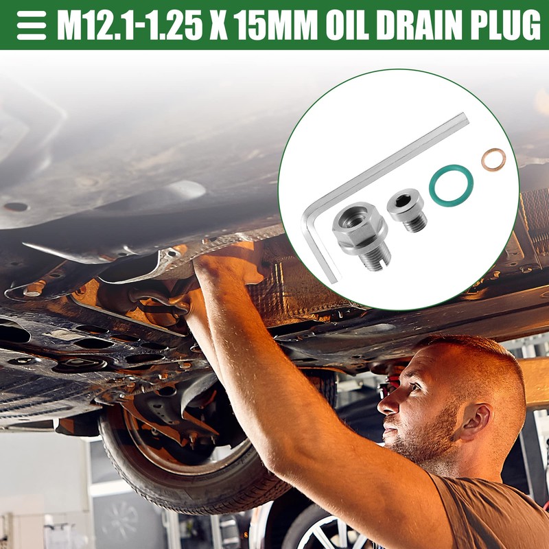 QUARKZMAN Oil Drain Plug Set Oversize Piggyback Oil Pan Self-Tapping
