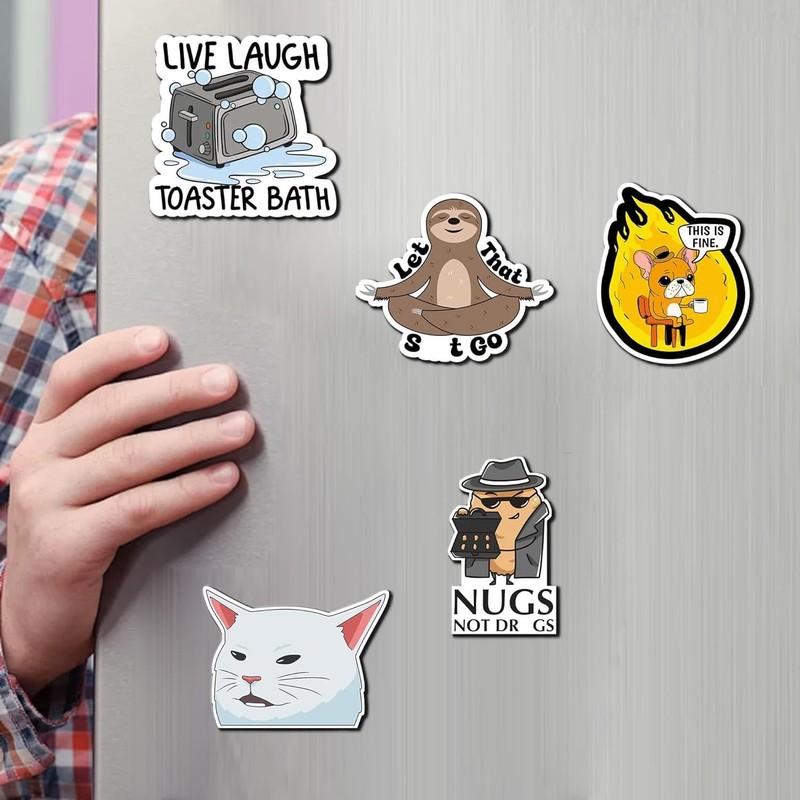 16PC Funny Fridge Magnets, Reusable Cute Magnets Animals and Words