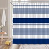 Navy Striped Shower Curtain Modern Abstract Geometric Stripes Blue White