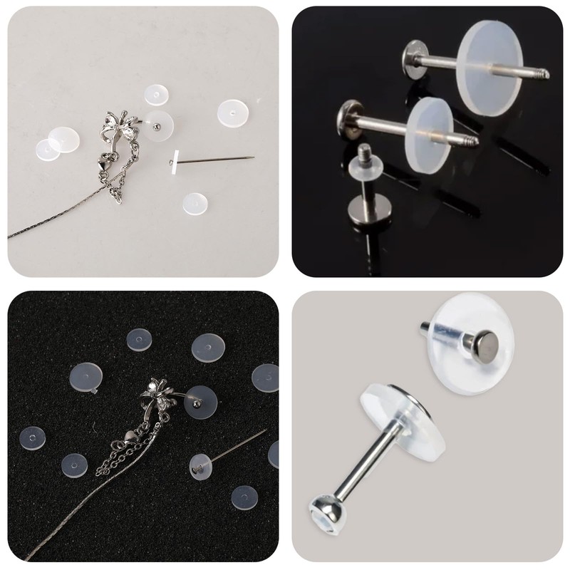 Giantree 30Pcs Clear Piercing Disc, Silicone Perforated Disc for Piercing