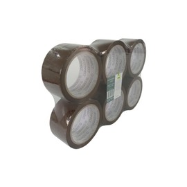 Q-Connect Polypropylene Packaging Tape 50mmx66m Brown (Pack of 6)