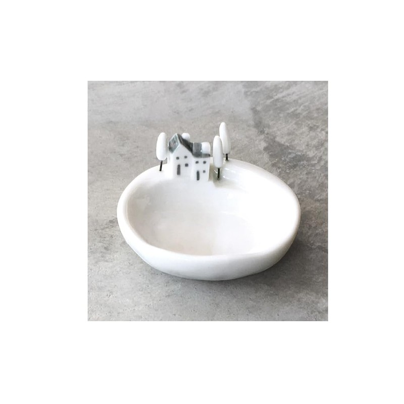 East of India Little Houses on the Bowl Decorative Small