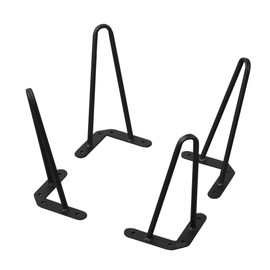 Home Soft Things Hairpin Metal Table Legs 10 Inch Legs for Furniture Coffee Bench Dining End Industrial Table Desk Set of 4 with Black Screws, 10"
