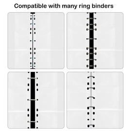 Moocuca 15 Pages Trading Card Sleeves, 270 Pockets Trading Cards, Empty Portfolio Folder for a Variety of Ring Binders, 11 Holes Double-Sided Trading Card Accessories, Transparent, A4, 9 Pockets, 15