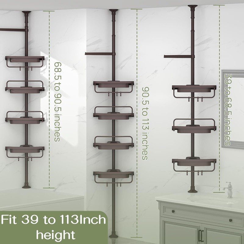 ALLZONE Rustproof Shower Caddy Corner for Bathroom, Bathtub Storage Organizer