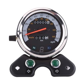 KIMISS Motorcycle Dual Odometer, Universal Speedometer, 12V Metal Plastic Hytrack GPS Speedometer Meter Gear Digital Display for Display (Black)