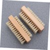 Baluue 4pcs Double Sided Nail Brush Wooden Manicure Brush for