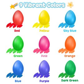 9-Color Egg Shaped Crayons,Plam Grip Washable Paint Crayons for Kids,Children