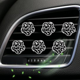 6 Pcs Flower Air Vent Clips, Cute Sunflower Flower Car Air Fresheners Vents Clips Funny Car Diffuser Vent Clips Car Interior Decor Charm Cute Car Accessories Car Decoration for Women (Black)
